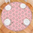 thumbnail image 2 of Pink Cow Heart Pattern Round Fitted Tablecloth with Elastic Edge,Dining Table Cover Waterproof,Outdoor Round Tablecloth for Camping,Dining,Indoor and Outdoor, 2 of 7