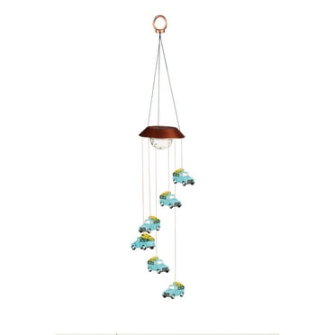 Color Changing Solar Mobile with Spinning Light Refractor, Truck with Florals