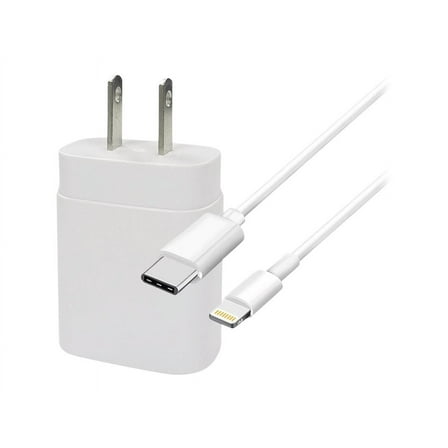 4XEM - Power adapter - 25 Watt - 3 A - PD 3.0 (24 pin USB-C) - on cable: Lightning - MFI Certified - white