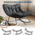 thumbnail image 7 of EastVita Outdoor Rattan Egg-Shaped Rocking Chair Black, 7 of 7