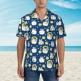 thumbnail image 2 of Pofeuu Star Penguin Print Hawaiian Shirt for Men Sleeves Casual Button Down Summer Beach Dress Shirts T-Shirts,3X-Large, 2 of 7