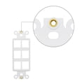 thumbnail image 3 of Adaptador de placa de pared decorativa de 6 puertos, blanco, paquete de 10, 3 of 4