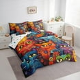 thumbnail image 3 of jejeloiu Colorful Cartoon Cat 7-Piece Twin Bedding Sets,Bohemian Kitten Animal Bedding Comforter Set,Multicolor Boho Exotic Style Sheet Sets For Girl Boys,Ultra Soft Home Decor Reversible, 3 of 8