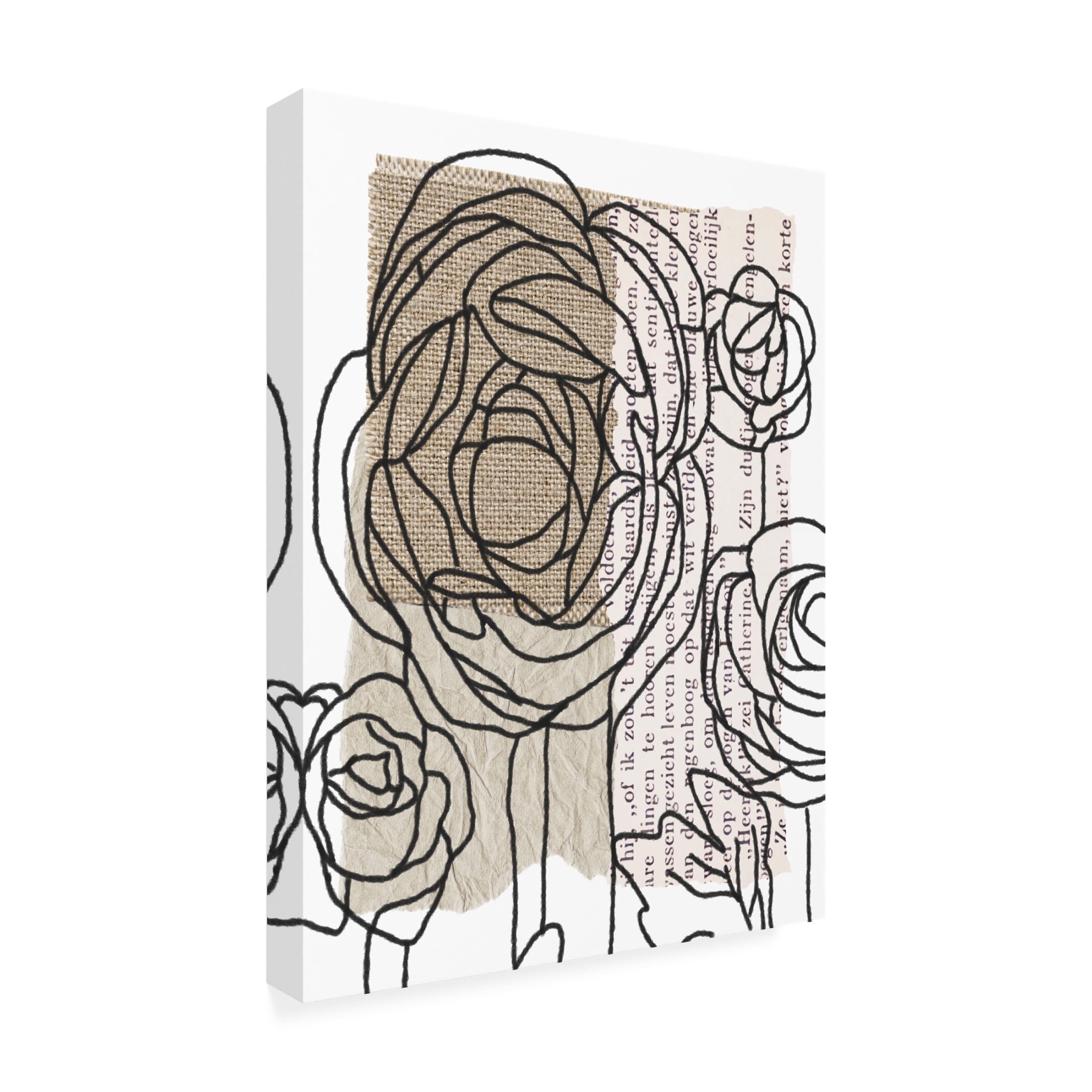 Trademark Fine Art Alonzo Saunders  Drawn Flowers I Canvas Wall Art
