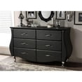 thumbnail image 2 of Bowery Hill Commode Double 6 Tiroirs en Similicuir Noir, 2 of 4
