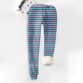thumbnail image 4 of Women's Red and White Striped Pajama Pants with Faux Fur Cuffs Cozy and Festive Sleepwear for Winter, 4 of 4