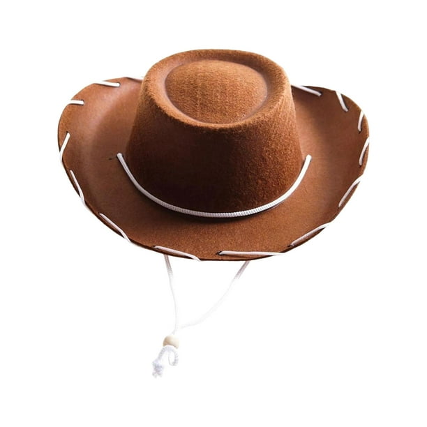 Felt Cowboy Hat Fedoras Caps Cowgirl Hats with Lanyard Sun Hat for Holiday  Performance Role Play Costume Clothes Accessories Brown 