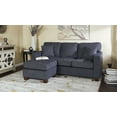 thumbnail image 6 of OSP Home Furnishings Russell Sectional in Navy fabric with 2 Pillows and Coffee Finished Legs, 6 of 6