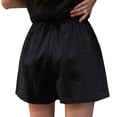 thumbnail image 4 of Linen Shorts for Women, Audhol Women's Summer Linen High Waisted Casual Thin Wide Leg Shorts Shorts for Women Black L, 4 of 5