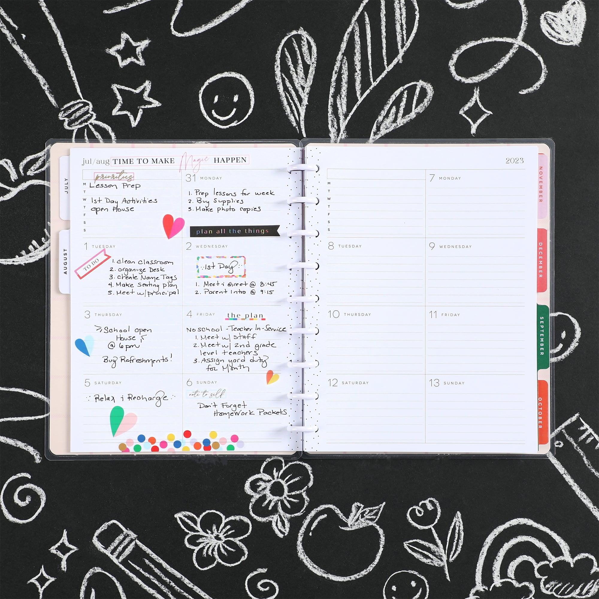 Simply by Happy Planner, Monthly Weekly Planner, Flower Pop, 8.8 x 9.8, July 2023 - June 2024