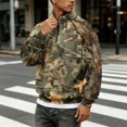 thumbnail image 4 of Havenx Mens Flannel Quarter Zip Up Pullover Long Sleeve Collared Pullover Sweater Mock Neck Camouflage Print Sweat Shirt Casual Soft Outdoor Active 2026 Fall Winter Sweater Tops,Yellow XL, 4 of 7