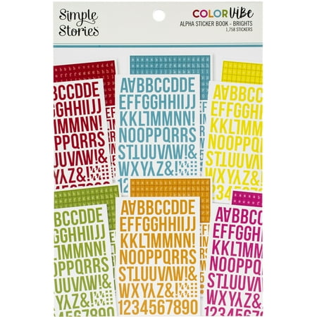 UPC: 0812247025865 | Simple Stories Color Vibe Alpha Sticker Book 12/Sheets-Brights  1758/Pkg
