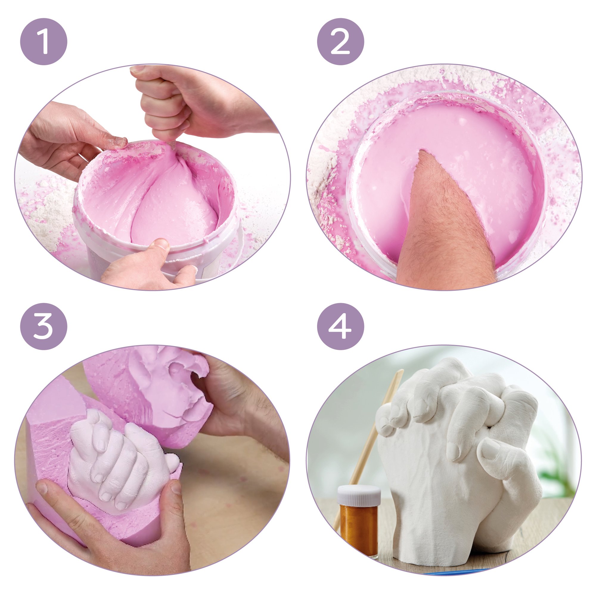 Kit Moulage Main Couple Chuckle - Sculpture Empreintes Avec Peintures Or/Argent