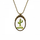 thumbnail image 1 of Collar colgante de Cactus suculentas Verde Unbranded bronce antiguo, 1 of 3