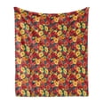 thumbnail image 1 of Anemone Flower Soft Flannel Fleece Blanket, Retro Style Floral Pattern Romantic Botanical Spring Composition, Cozy Plush for Indoor and Outdoor Use, 50" x 60", Dark Coral Teal Yellow, by Ambesonne, 1 of 6