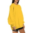 thumbnail image 3 of ORUYROP Chandails en Molleton Surdimensionnés pour Femmes Manches Longues Col Rond Chandail Décontracté Ample Couleur Unie Polaire Tops Pulls, 3 of 7