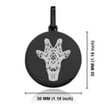 thumbnail image 2 of Stainless Steel Geometric Polygon Giraffe Animal Round Medallion Keychain Circle Ring, 2 of 2