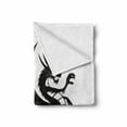 thumbnail image 2 of Celtic Dragon Soft Flannel Fleece Throw Blanket, Monochrome Fantasy Themed Creature Gothic Tattoo Graphic, Cozy Plush for Indoor and Outdoor Use, 60" x 80", Charcoal Grey and White, by Ambesonne, 2 of 6