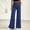 05-Navy, variant on Women's High Waisted Wide Leg Pants, Elastic Waist Seamed Front Trousers with Pockets, Casual Loose Fit Flowy Dress Pants for Work Office Daily Wear 05-Navy XL