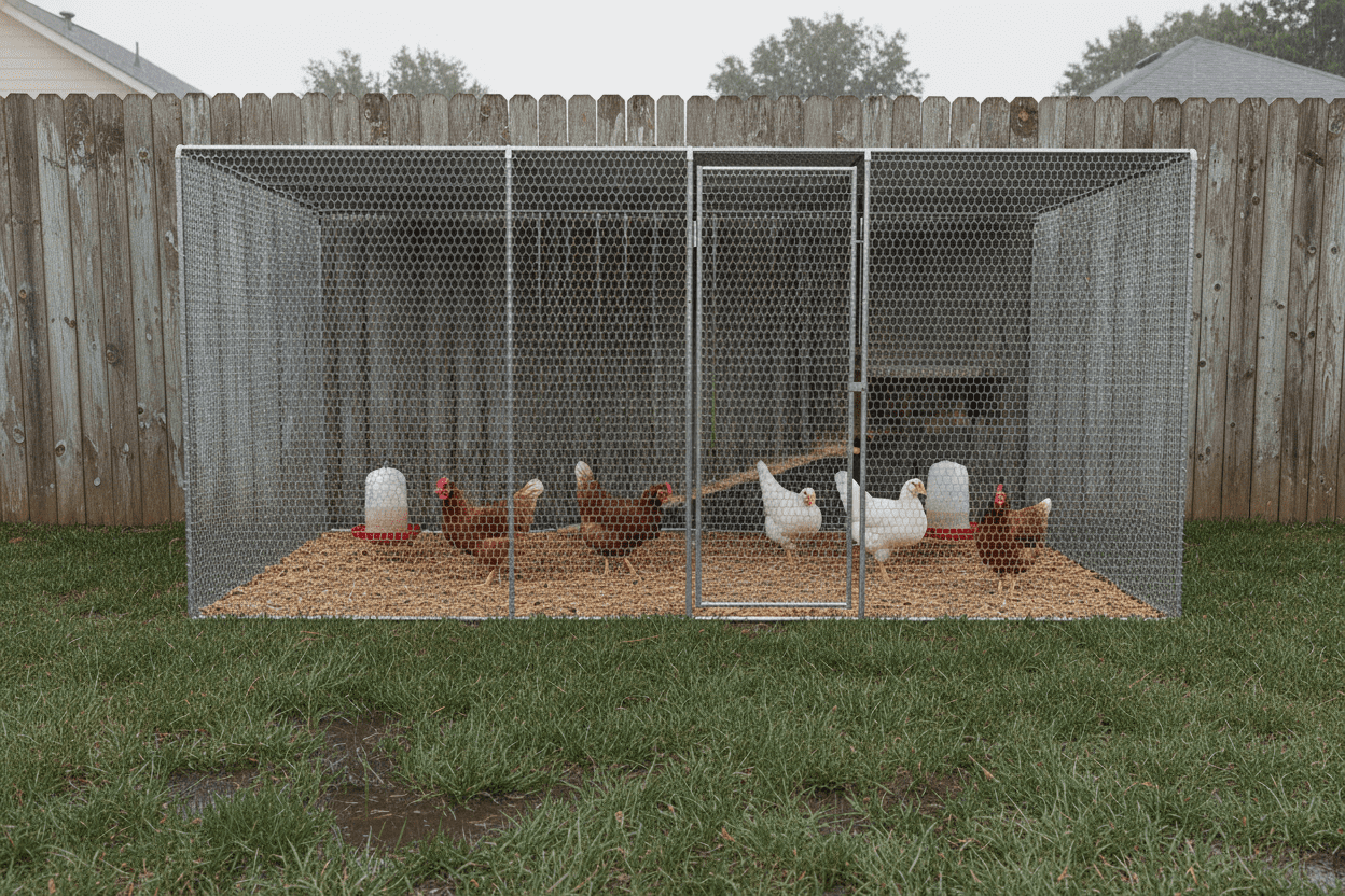 Chicken Coop, 9.8x6.5x6.5FT Chicken Run Pen for Yard