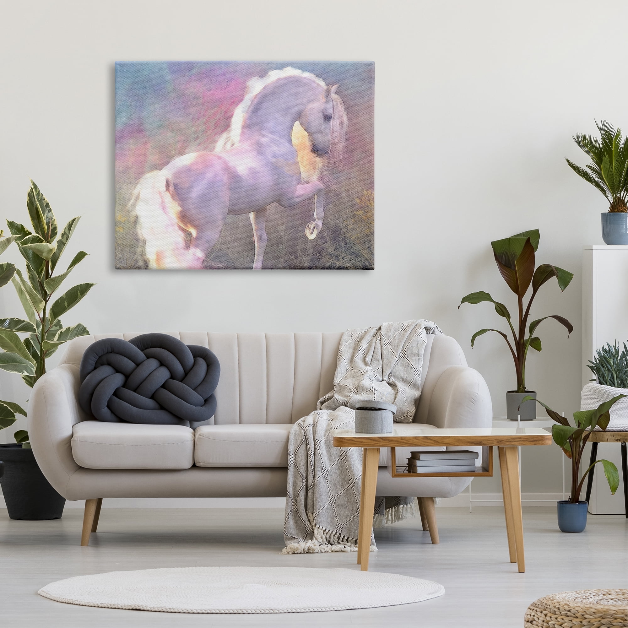 Stupell Industries Evenglow Pastel Horse Animals & Insects Painting Gallery Wrapped Canvas Art Print Wall Art, 48 x 36