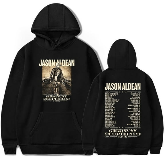 Jason Aldean Highway Desperado Tour Hoodie Winter Men's and Women's Retro Casual Hoodie Sportswear Clothing