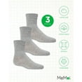 thumbnail image 6 of MeMoi Unisex Cotton Blend Mid-Cut Socks 3-Pack (5-6, Light Gray), 6 of 12