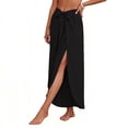thumbnail image 4 of Cagogo Women Plus Size Wide Leg Tie Waist Flowy Boho Beach Loose Long Pants Trousers Summer Casual Palazzo Elastic Waisted Crop Lounge Travel Holiday Beachwear, Black S, 4 of 7