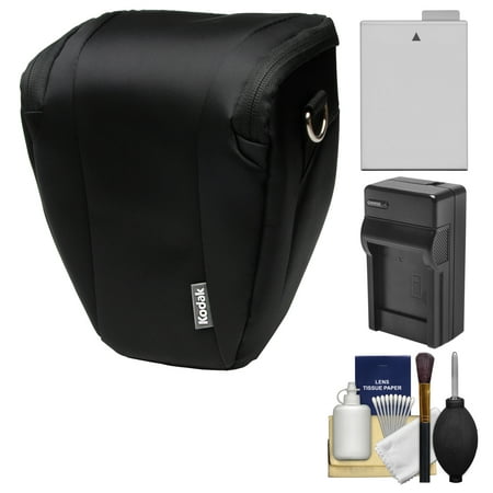 Kodak Deluxe Top-Load DSLR Camera Holster Case (Black) with LP-E8 Battery & Charger + Cleaning Kit for Rebel T3i, T4i, T5i Kodak Deluxe Top-Load DSLR Camera Holster Case (Black) with LP-E8 Battery & Charger + Cleaning Kit for Rebel T3i, T4i, T5i