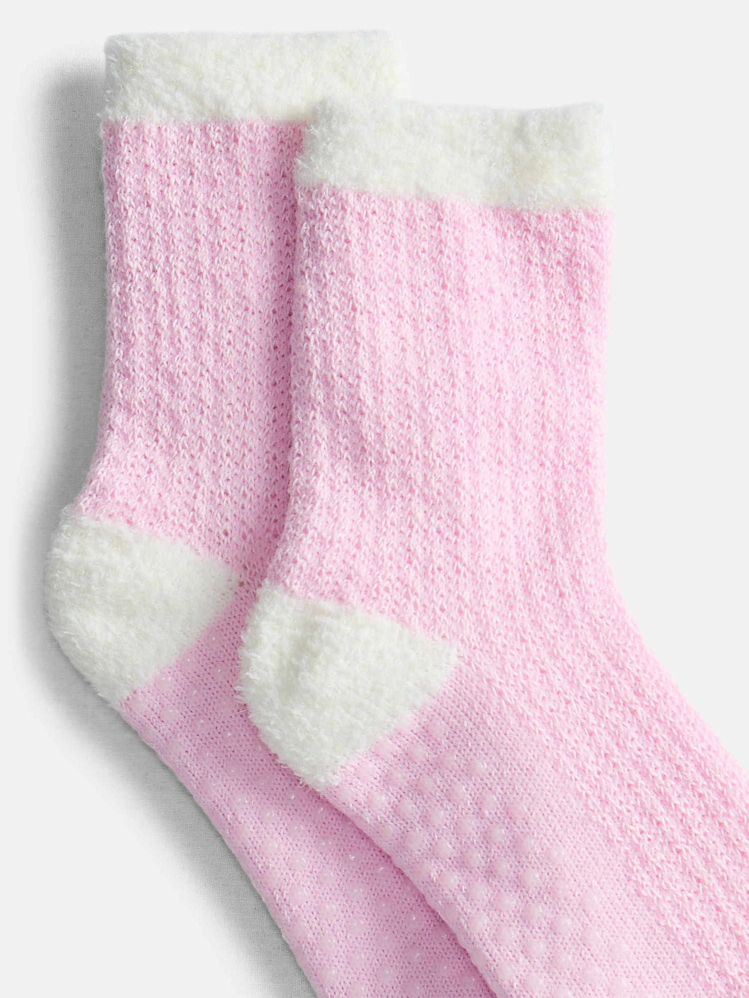 Joyspun Women's Double Layer Crew Lounge Socks, 3 Pack, Shoe Sizes 4-10