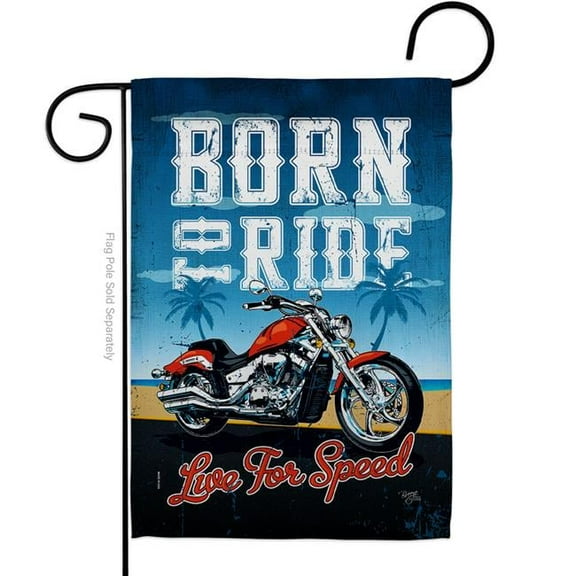 Breeze Decor G165181-BO 13 x 18.5 in. Born To Ride Garden Flag with Interests Vehicle Double-Sided Decorative Vertical House Decoration Banner Yard Gift