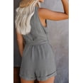 thumbnail image 3 of Womens Halter Neck Sleeveless Floral Print & Solid Rompers Jumpsuits, 3 of 4