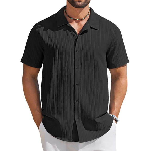 COOFANDY Men Casual Button Down Short Sleeve Shirts Summer Beach Vacation Hawaii Shirts for Men