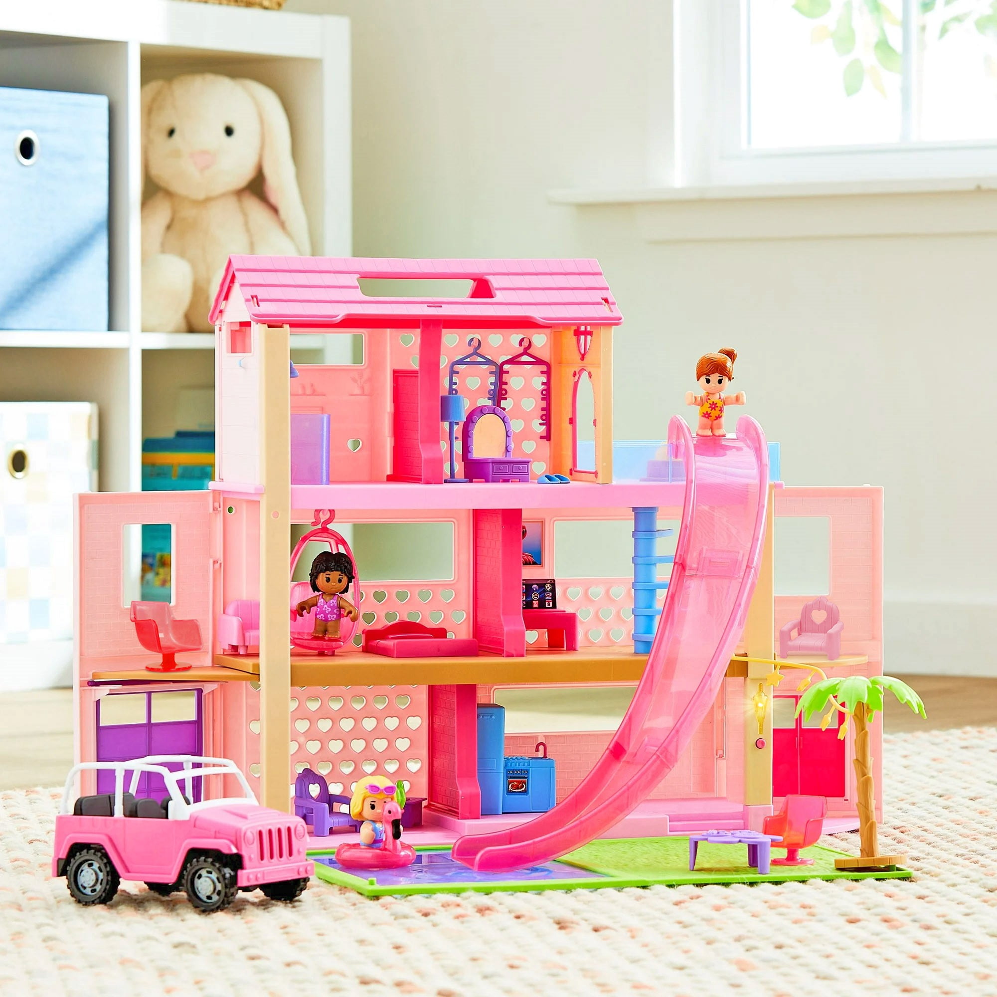 Kid Connection Pool Party Dollhouse Playset, 44 Pieces, Ages 3+