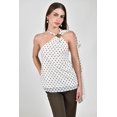 thumbnail image 1 of Blusa Halter con estampado de lunares Roman Fashion /Juvenil, 5016 (Blanco) blanco M, 1 of 6