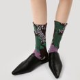 thumbnail image 2 of Retro three-dimensional relief socks thin women's mid length tube socks, 2 of 8