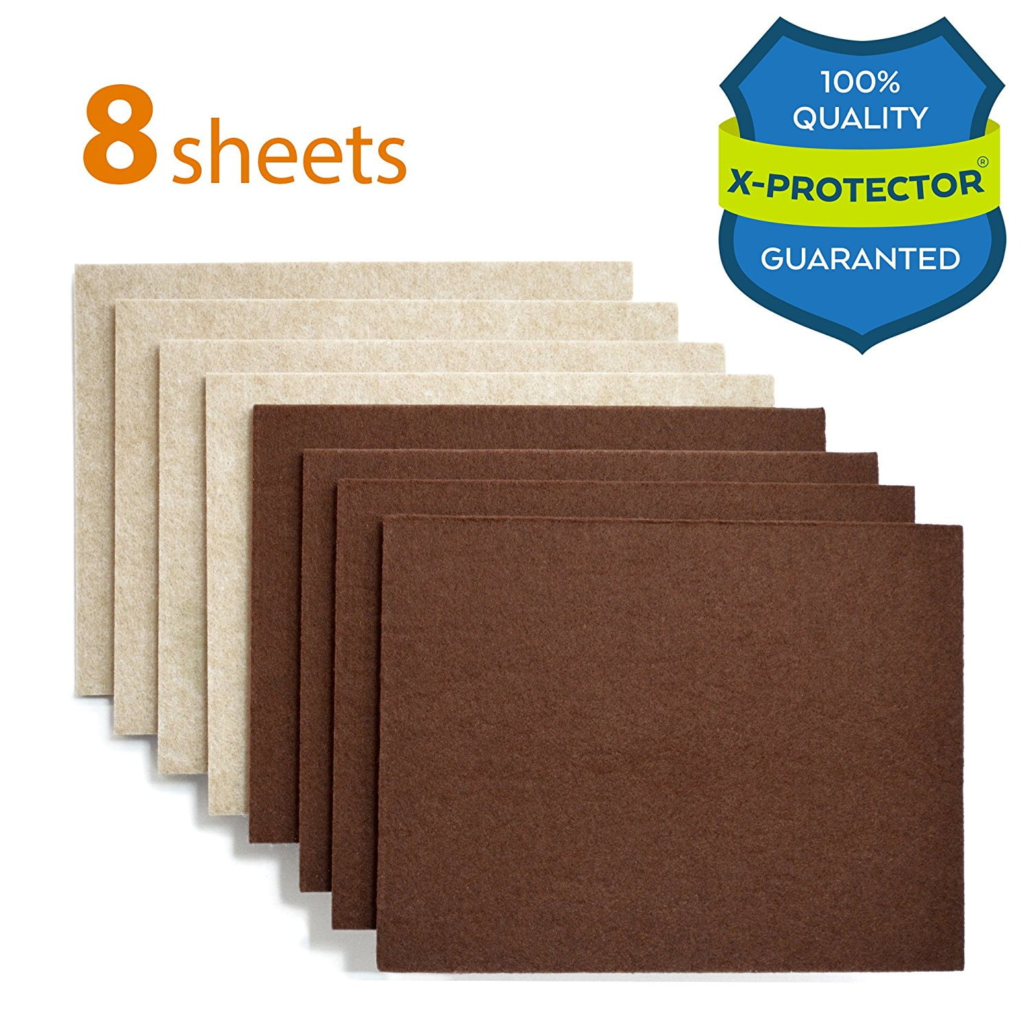 XPROTECTOR 8 Pack Premium Felt Furniture Pads 8”x6” Heavy Duty 1/5” Felt Sheets! Cut Furniture