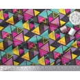 thumbnail image 3 of Soimoi Black Rayon Fabric Triangle Art Geometric Decor Fabric Printed Yard 56 Inch Wide, 3 of 3