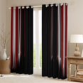 thumbnail image 2 of jejeloiu Neon Geometric Stripe Blackout Curtains Set of 2 (52x84 Each),Red Black Gray Window Curtains For Adults, 2 of 6