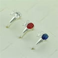 thumbnail image 3 of 925 Sterling Silver Fashion Ring Crown Shape Red Crystal Gift Ring #183, 3 of 3