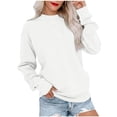 thumbnail image 2 of Warop Womens Mock Neck Sweatshirts Oversized Long Sleeved Pullover Tops Casual Loose Fall Fashion Outfits, 2 of 9