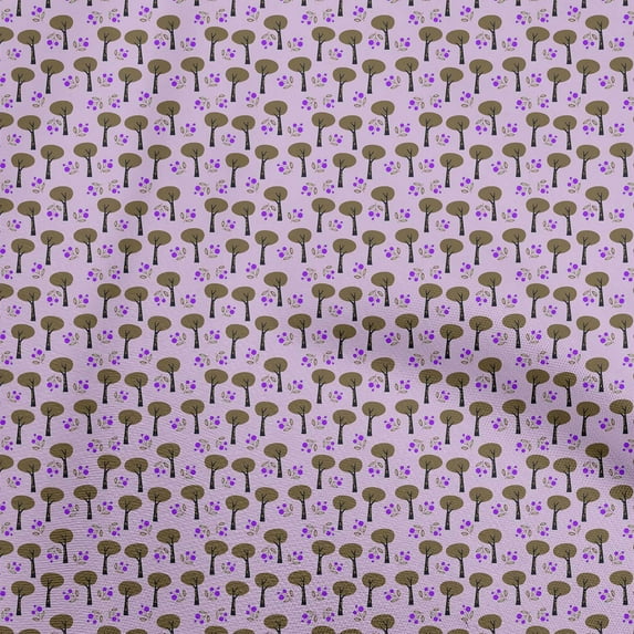 oneOone Viscose Chiffon Purple Fabric Tree Quilting Supplies Print Sewing Fabric By The Yard 42 Inch Wide