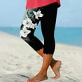 thumbnail image 3 of GHSOHS Leggings for Women Yoga Pants Khakis Pants for Women Capri Leggings for Women Floral Print Cropped Leggings Knee Length Summer Workout Leggings Casual Comfy Cropped Yoga Pants Dress Capris,S, 3 of 5