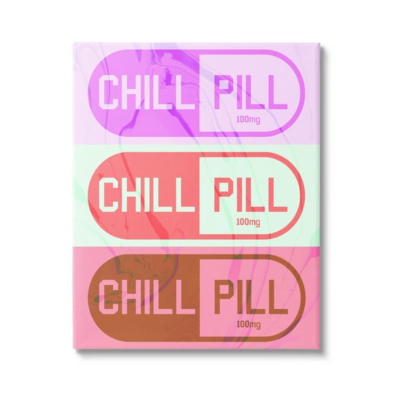 Stupell Industries Various Chill Pill Shapes Graphic Art Gallery Wrapped Canvas Print Wall Art, Design by Daphne Polselli