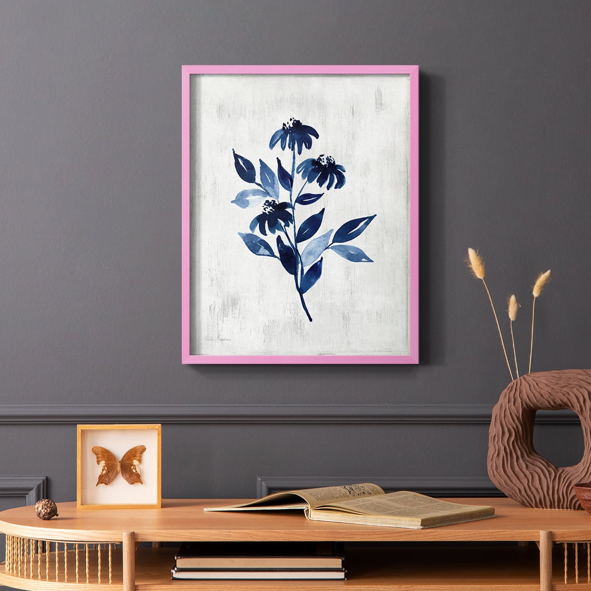 Wild Indigo I Framed Print in Pink Solid Wood 8 x 10 Framed Print