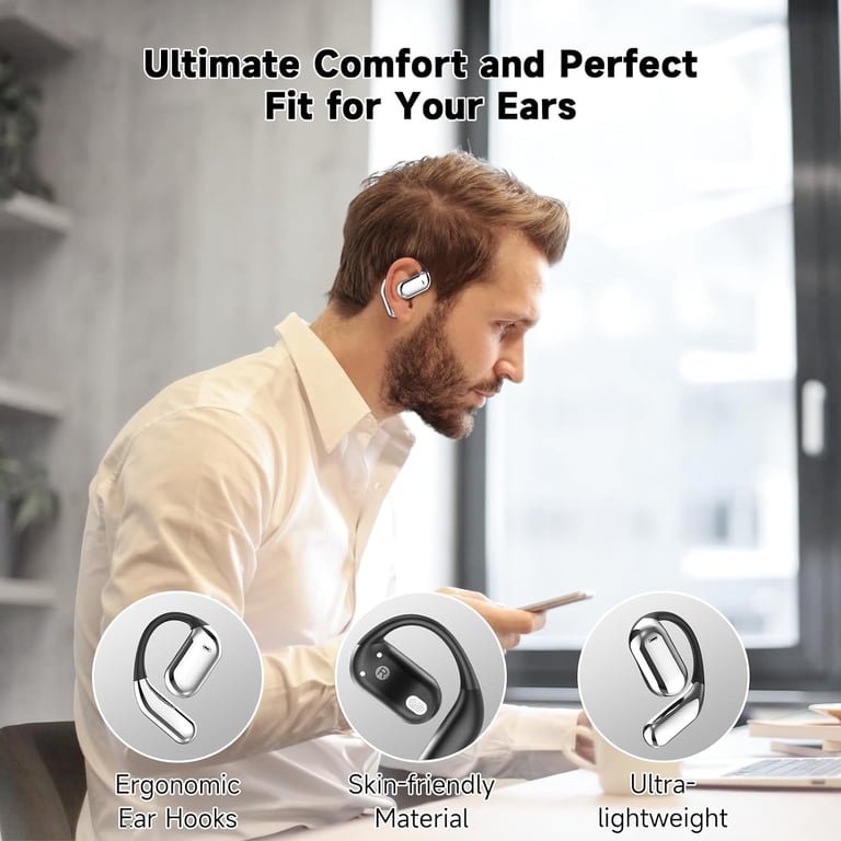 DUSONLAP Cuffie Open-Ear, 42 Ore Auricolari Sportivi Bluetooth 5.4 con ENC Mic e Gancio Auricolare Air, Controllo Touch, iOS Android DUSONLAP Cuffie Open-Ear, 42 Ore Auricolari Sportivi Bluetooth 5.4 con ENC Mic e Gancio Auricolare Air, Controllo Touch, iOS Android