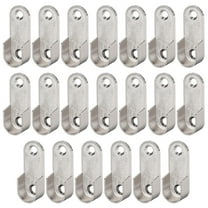 Uxcell Oval Closet Rod End Supports Rod Flange Bracket Support Fit Rod Dia 0.63'' Zinc Alloy Silver Tone 20Pcs