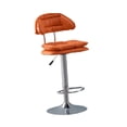thumbnail image 3 of Silla de bar Taburete de bar moderno con reposapiés con respaldo Taburete de mostrador Taburete de bar para cocina Isla Comedor Hogar Cafetería Naranja, 3 of 8