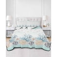 thumbnail image 3 of Aqua Coastal Shell Twin XL Size Down Alternative Comforter, Lightweight Comforter Quilt Bedding Set with Pillow Shams Nautical Coral Starfish Seahorse All Seasons Bed Comforter Duvet Insert 68"x98", 3 of 7
