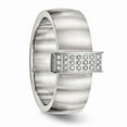 thumbnail image 5 of Stainless Steel Brushed and Polished CZ 8.00mm Band Size: 7; for Adults and Teens; for Women and Men, 5 of 7